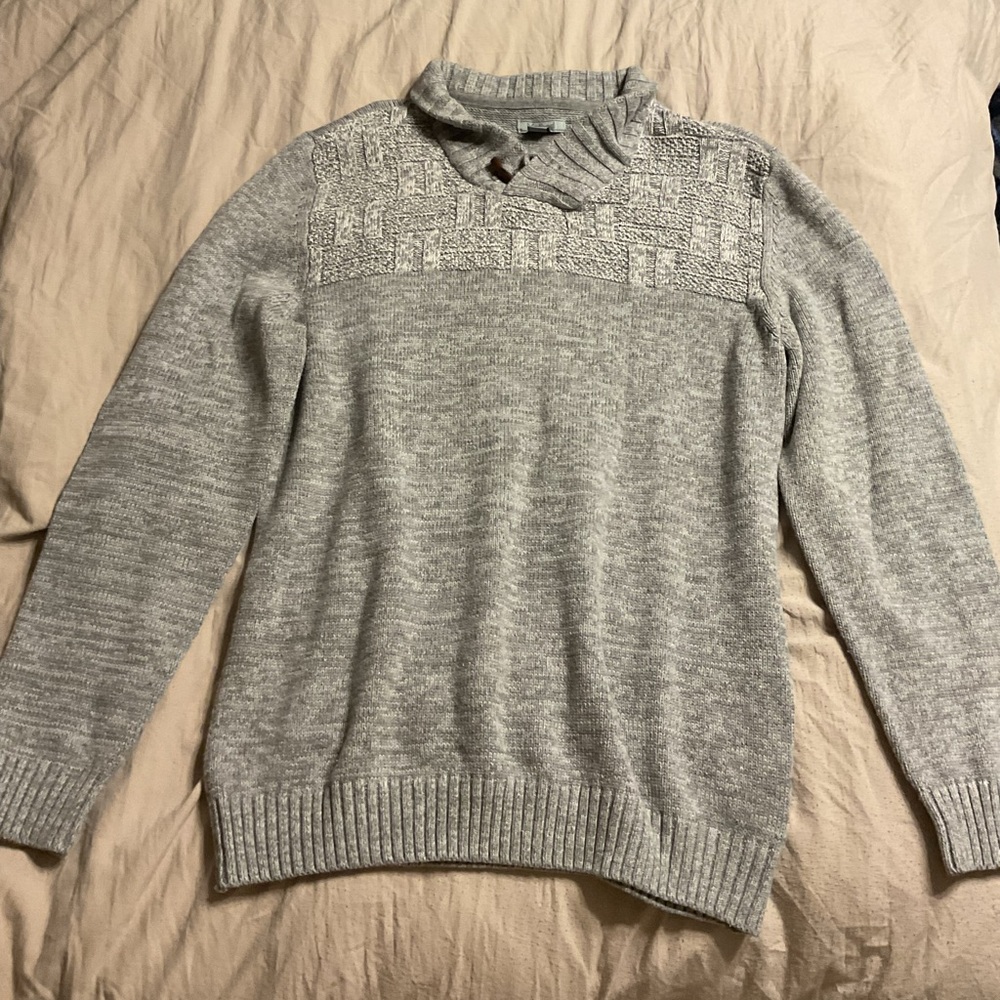 Elegant Gray Turtleneck Sweater for Men